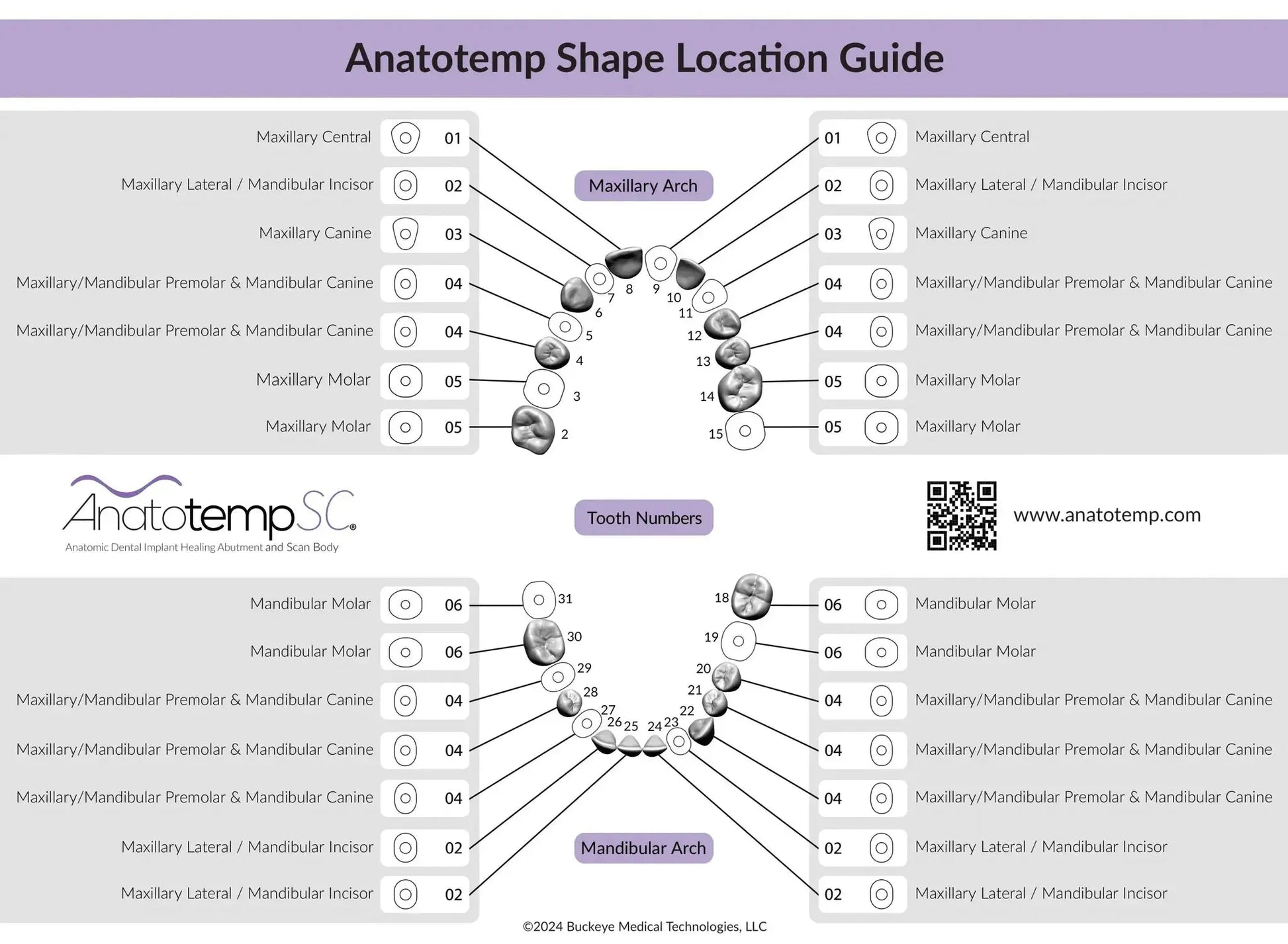 AnatotempSC Healing Abutments (DDI-0xSC series) Buckeye Medical Technologies, LLC