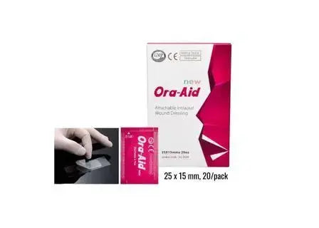 Ora-Aid Non-eugenol intraoral wound dressing, 25mm x 15mm 20/pack Sigma Graft